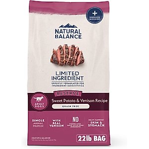 Natural Balance Limited Ingredient Reserve Grain-Free Sweet Potato & Venison Recipe Dry Dog Food, 22-lb bag