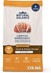 Natural Balance Limited Ingredient Reserve Grain-Free Duck & Potato Recipe Dry Dog Food, 22-lb bag