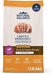 Natural Balance Limited Ingredient Reserve Grain-Free Duck & Potato Small Breed Bites Recipe Dry Dog Food, 12-lb bag slide 1 of 9