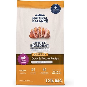 Natural Balance Limited Ingredient Reserve Grain-Free Duck & Potato Small Breed Bites Recipe Dry Dog Food, 12-lb bag