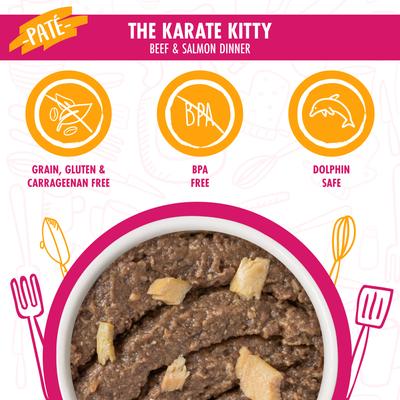 Show full view: Weruva Cats in the Kitchen The Karate Kitty with Beef & Salmon Grain-Free Cat Food Pouches, 3-oz pouch, case of 12 slide 6 of 12