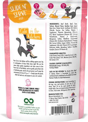 Show full view: Weruva Cats in the Kitchen The Karate Kitty with Beef & Salmon Grain-Free Cat Food Pouches, 3-oz pouch, case of 12 slide 4 of 12