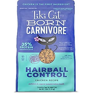 Tiki Cat Born Carnivore Hairball Control Chicken Grain-Free Dry Cat Food, 3-lb bag
