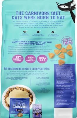 Show full view: Tiki Cat Born Carnivore Hairball Control Chicken Grain-Free Dry Cat Food, 3-lb bag slide 3 of 8