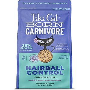 Tiki Cat Born Carnivore Hairball Control Chicken Grain-Free Dry Cat Food, 6-lb bag