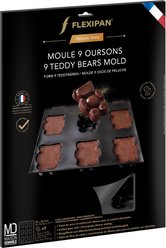 Flexipan 9 Teddy Bears Non Stick Mold, Black