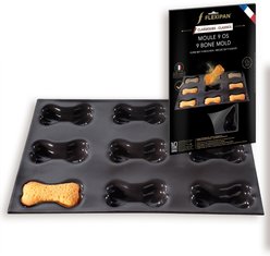 Flexipan Dog Bone Homemade Treat Non Stick Mold, Black slide 1 of 4