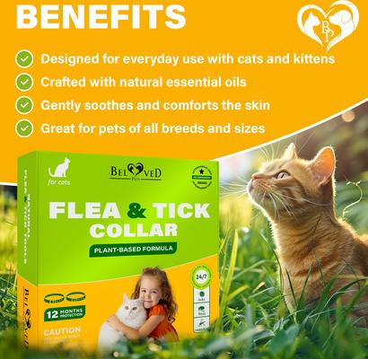Show full view: Beloved Pets Natural Flea & Tick Collar for Cats, 2 count slide 5 of 8