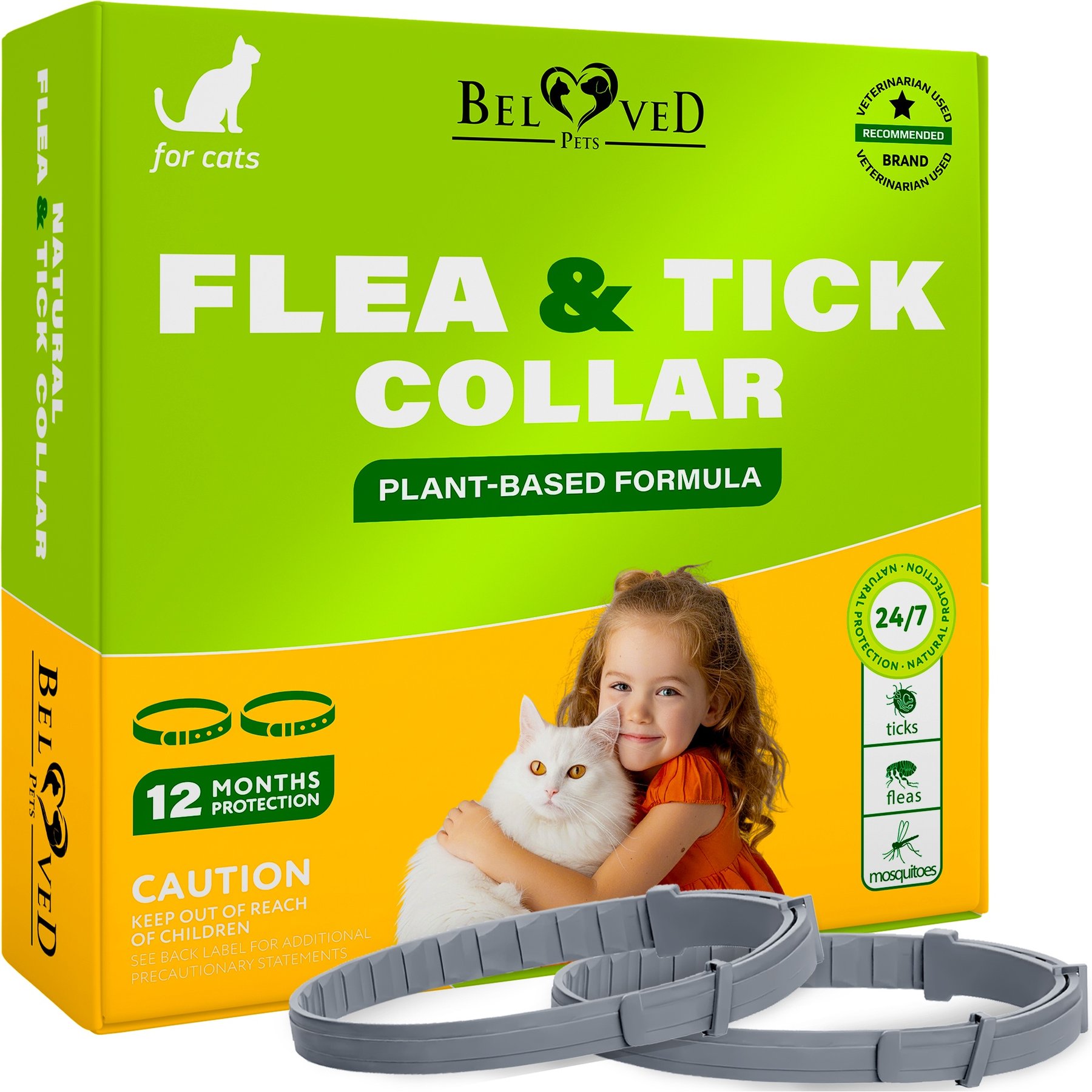 Beloved Pets Natural Flea & Tick Collar for Cats, 2 count