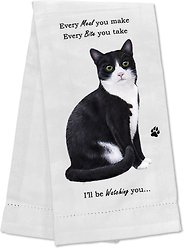 E&S PETS Black & White Cat Cotton Kitchen Towel