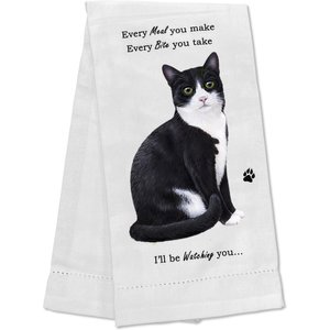 E&S PETS Black & White Cat Cotton Kitchen Towel