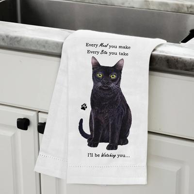 Show full view: E&S PETS Black Cat Cotton Kitchen Towel slide 5 of 6