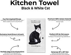 E&S PETS Black & White Cat Cotton Kitchen Towel slide 2 of 6