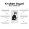 Show in main carousel: E&S PETS Black & White Cat Cotton Kitchen Towel slide 2 of 6