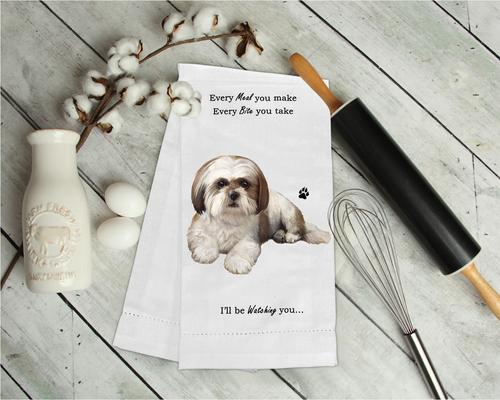 Show full view: E&S PETS Shih Tzu Tan & White Puppy Cut Cotton Kitchen Towel slide 3 of 6