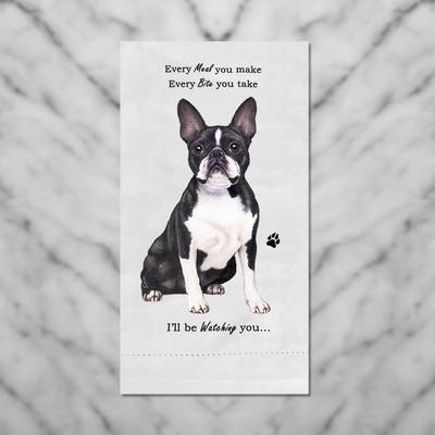 Show full view: E&S PETS Boston Terrier Cotton Kitchen Towel slide 4 of 6