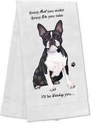E&S PETS Boston Terrier Cotton Kitchen Towel