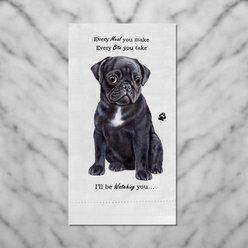 E&S PETS Black Pug Cotton Kitchen Towel slide 2 of 6