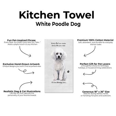 Show full view: E&S PETS White Poodle Cotton Kitchen Towel slide 2 of 6