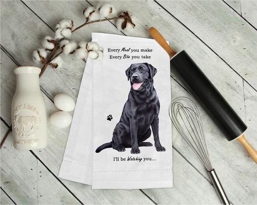 Show full view: E&S PETS Black Labrador Cotton Kitchen Towel slide 3 of 6