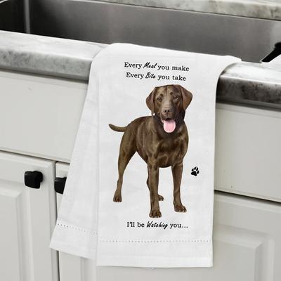 Show full view: E&S PETS Chocolate Labrador Cotton Kitchen Towel slide 5 of 6