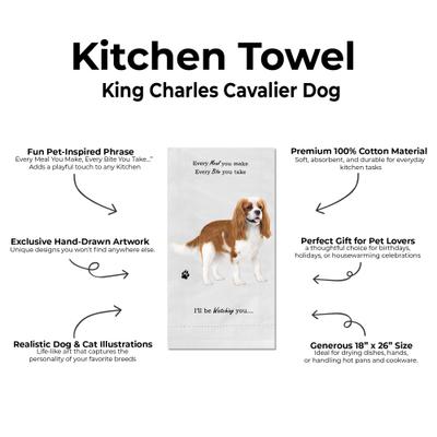 Show full view: E&S PETS King Charles Cavalier Cotton Kitchen Towel slide 2 of 6