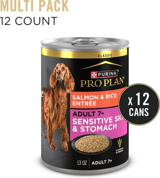 Purina Pro Plan Sensitive Stomach & Skin Senior Salmon & Rice Entrée Classic Wet Dog Food
