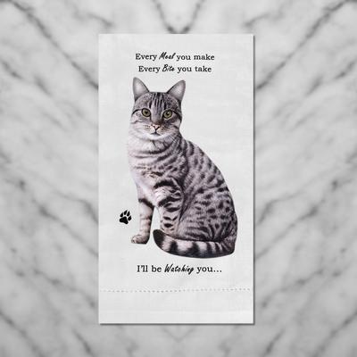 Show full view: E&S PETS Silver Tabby Cat Cotton Kitchen Towel slide 4 of 6