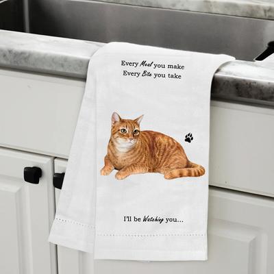 Show full view: E&S PETS Orange Tabby Cat Cotton Kitchen Towel slide 5 of 6
