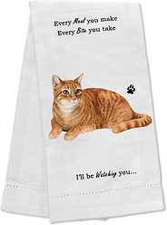 E&S PETS Orange Tabby Cat Cotton Kitchen Towel