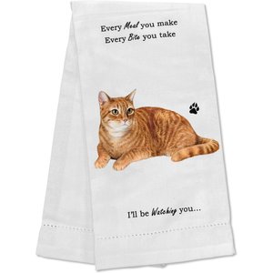 E&S PETS Orange Tabby Cat Cotton Kitchen Towel