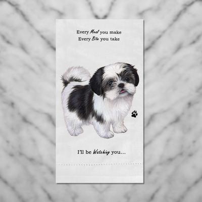 Show full view: E&S PETS Shih Tzu Black & White Puppy Cut Cotton Kitchen Towel slide 4 of 6