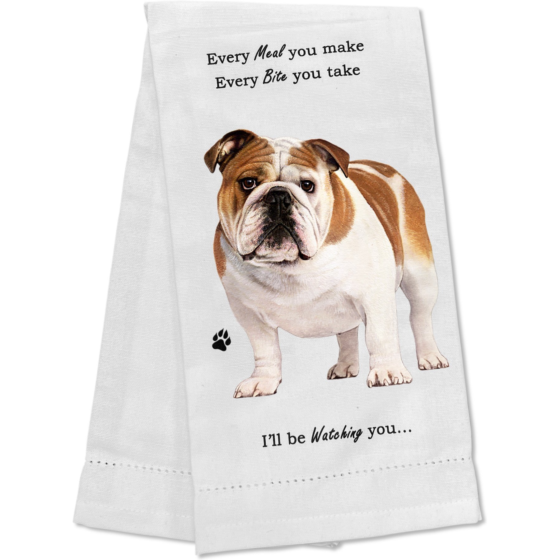 E&S PETS Bulldog Cotton Kitchen Towel