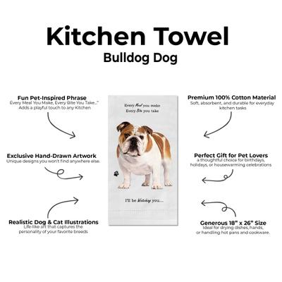 Show full view: E&S PETS Bulldog Cotton Kitchen Towel slide 2 of 6