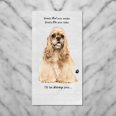 Show full view: E&S PETS Cocker Spaniel Buff Cotton Kitchen Towel slide 4 of 6