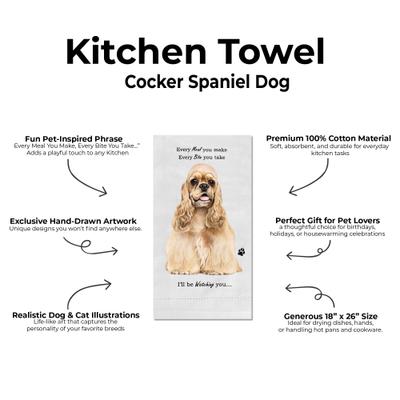 Show full view: E&S PETS Cocker Spaniel Buff Cotton Kitchen Towel slide 2 of 6