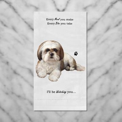 Show full view: E&S PETS Shih Tzu Tan & White Puppy Cut Cotton Kitchen Towel slide 4 of 6