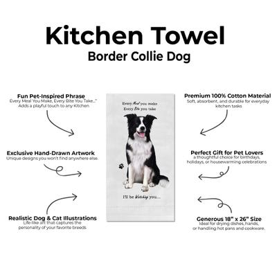 Show full view: E&S PETS Border Collie Cotton Kitchen Towel slide 2 of 6