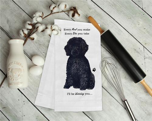 Show full view: E&S PETS Black Poodle Cotton Kitchen Towel slide 3 of 6