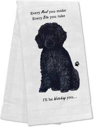 E&S PETS Black Poodle Cotton Kitchen Towel