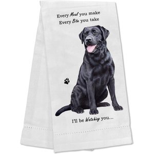 E&S PETS Black Labrador Cotton Kitchen Towel