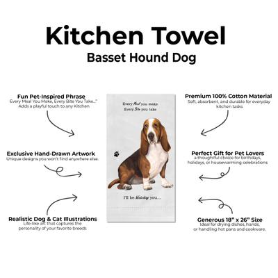 Show full view: E&S PETS Basset Hound Cotton Kitchen Towel slide 2 of 6