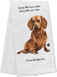E&S PETS Dachshund Cotton Kitchen Towel, Red