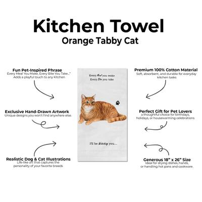 Show full view: E&S PETS Orange Tabby Cat Cotton Kitchen Towel slide 2 of 6