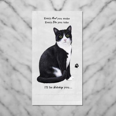 Show full view: E&S PETS Black & White Cat Cotton Kitchen Towel slide 4 of 6