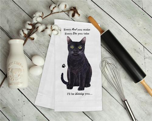 Show full view: E&S PETS Black Cat Cotton Kitchen Towel slide 3 of 6
