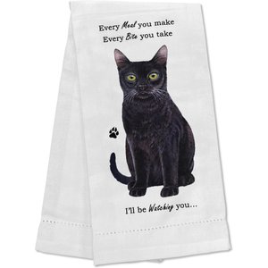 E&S PETS Black Cat Cotton Kitchen Towel