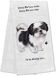 E&S PETS Shih Tzu Black & White Puppy Cut Cotton Kitchen Towel