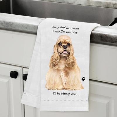 Show full view: E&S PETS Cocker Spaniel Buff Cotton Kitchen Towel slide 5 of 6