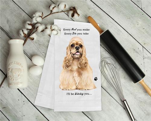 Show full view: E&S PETS Cocker Spaniel Buff Cotton Kitchen Towel slide 3 of 6